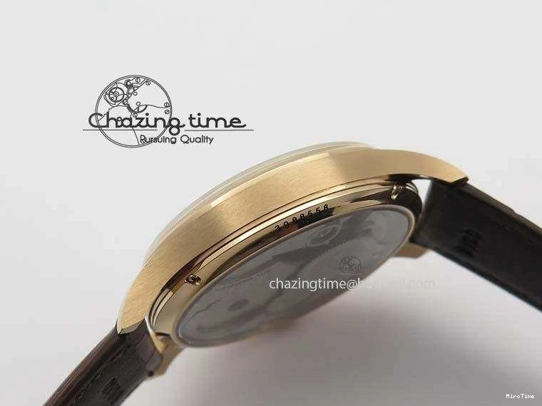MIROTIME 0513 GoAnywhere Portuguese IW5444 RG White Dial RG Numbers On Brown Leather Strap A 7253